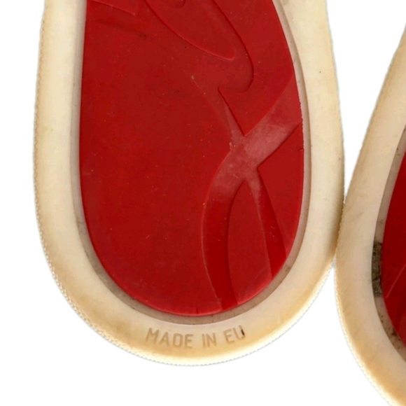 Christian Louboutin Silver Metallic ‘Orlato' Red Bottom High Tops EU 43 US 10 - Picture 5 of 10